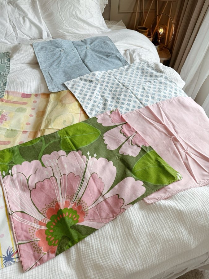 8 örngott några retro vintage sängkläder textil textilier mönstrad blommig