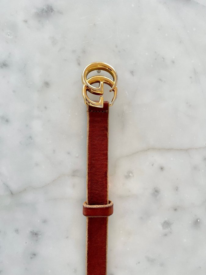 Gucci Leather belt with Double G buckle Size 75