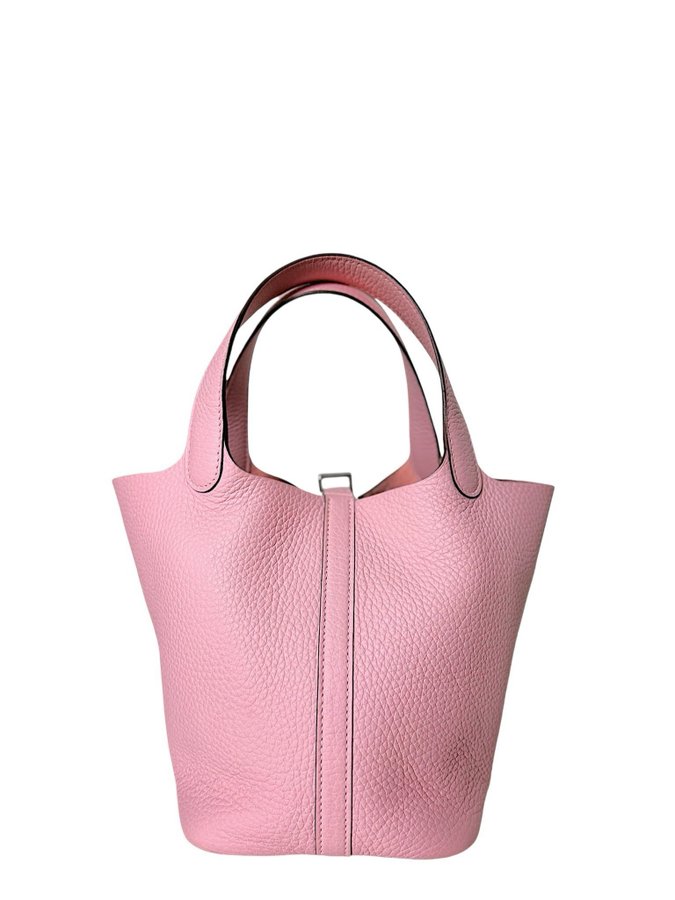 Hermes Picotin 18 Rose Sakura Taurillon Clemence Palladium Hardware Bag