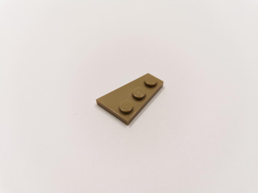 Lego - wedge - vinge - plate - vänster - 3x2 - part 43723 - biege (dark tan)