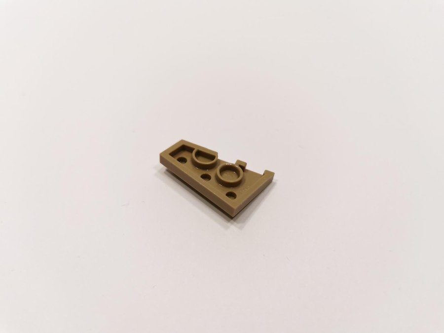 Lego - wedge - vinge - plate - vänster - 3x2 - part 43723 - biege (dark tan)