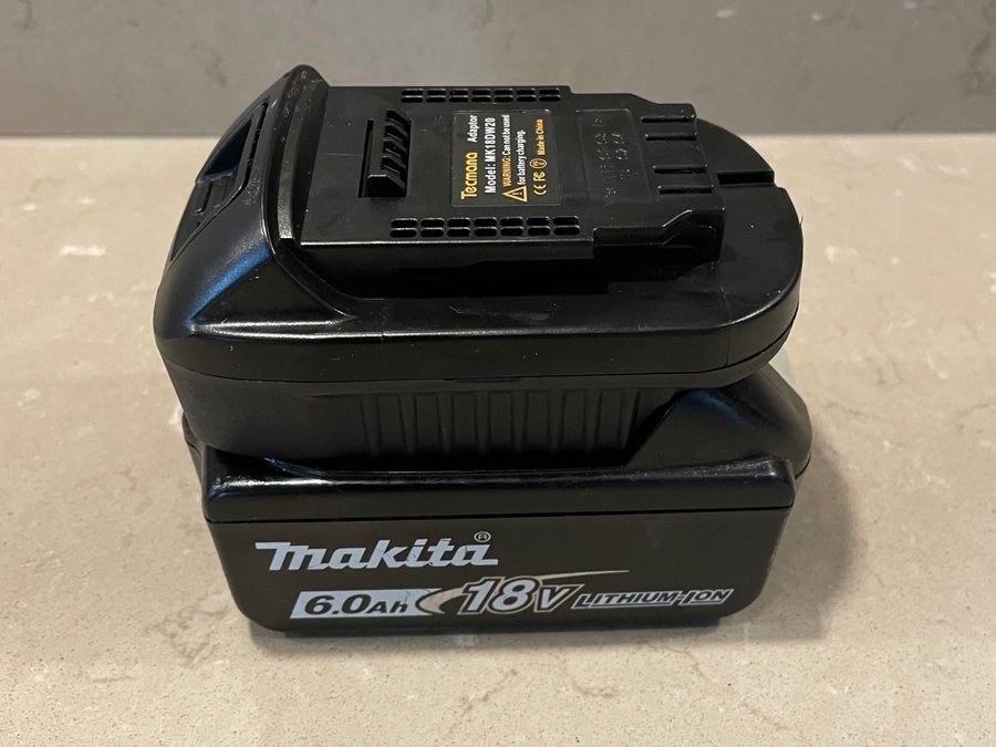 Batteri adapter. Makita batteri till Dewalt maskin