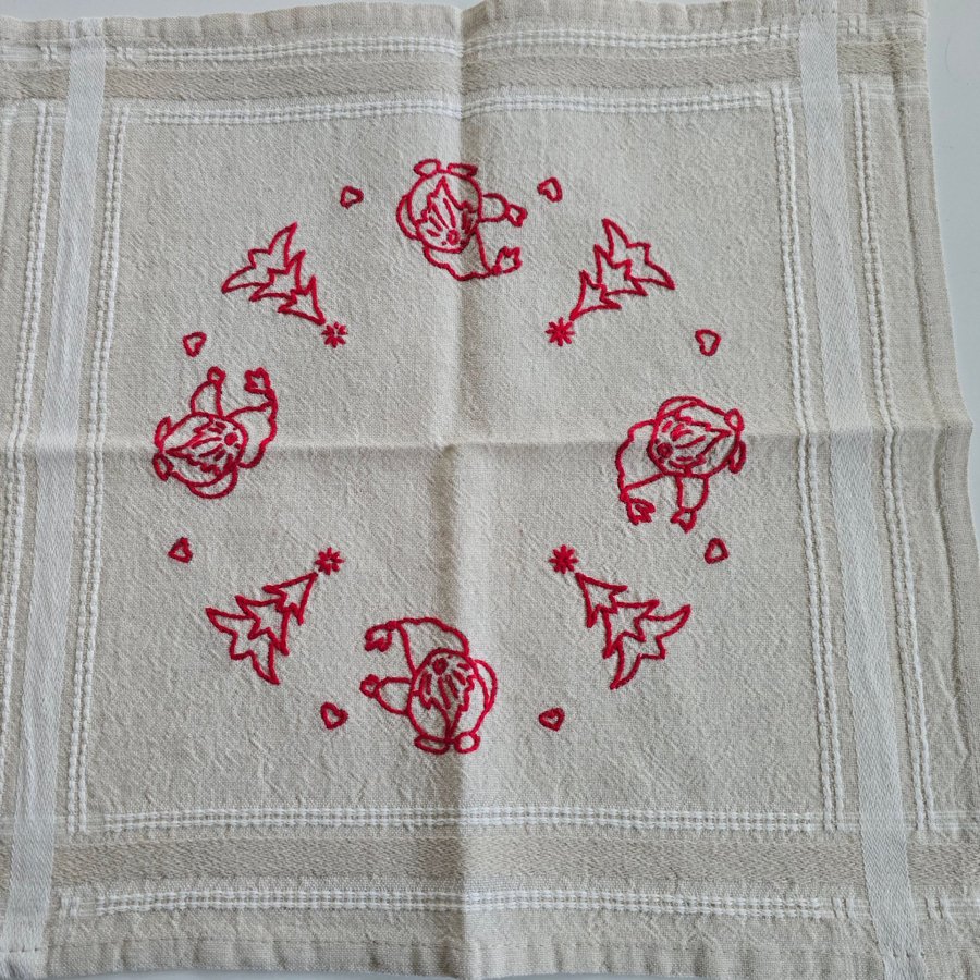 Handbroderad julduk 36×35 cm