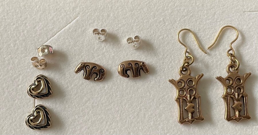 Kalevala, 3 pairs of earrings, bronze