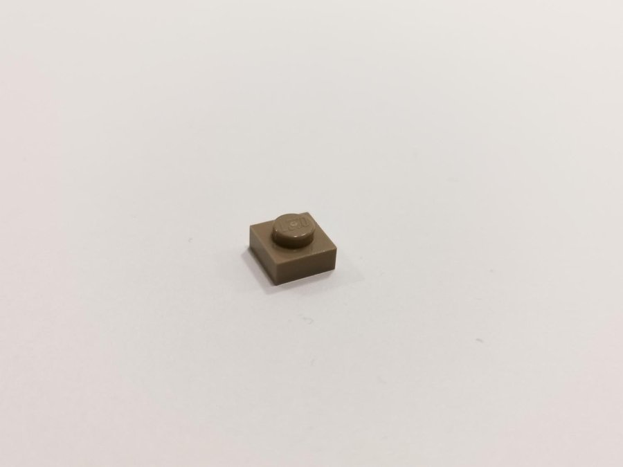 Lego - plate - 1x1 - part 3024 - mörkbiege (tan)