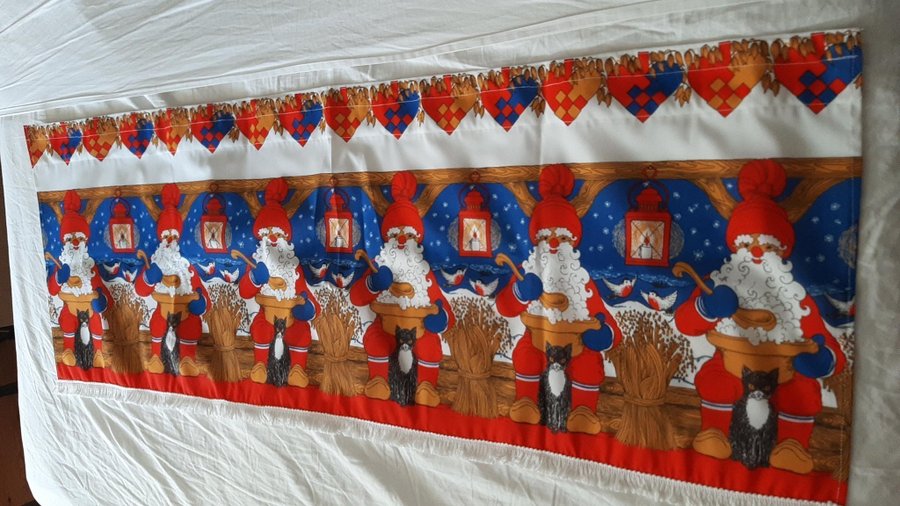 RETRO JUL GARDINKAPPA KLARA FINA FÄRGER RAYON 120 X 45 CM FINT SKICK