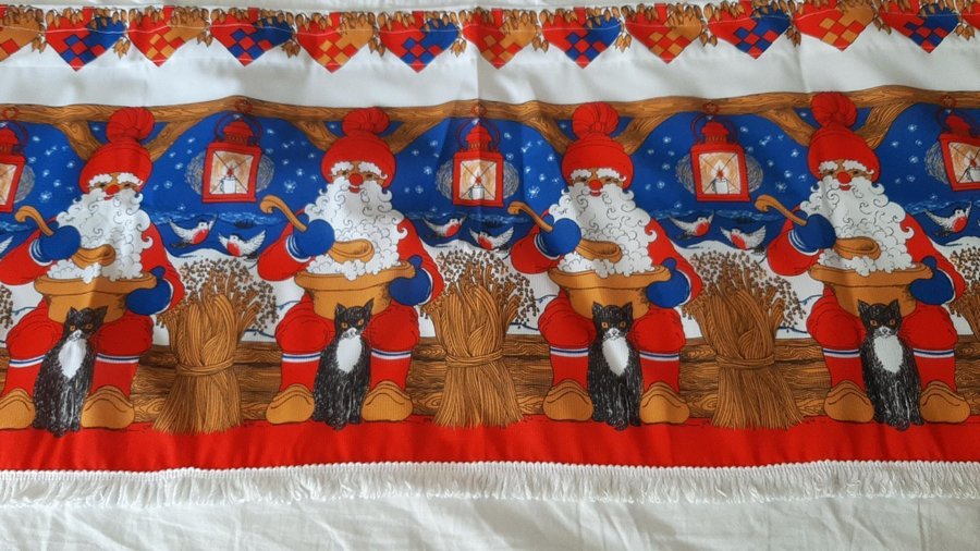 RETRO JUL GARDINKAPPA KLARA FINA FÄRGER RAYON 120 X 45 CM FINT SKICK