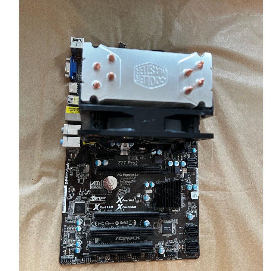 ASRock Z77 Pro3 Moderkort + i7-3770k + 8 gb ram