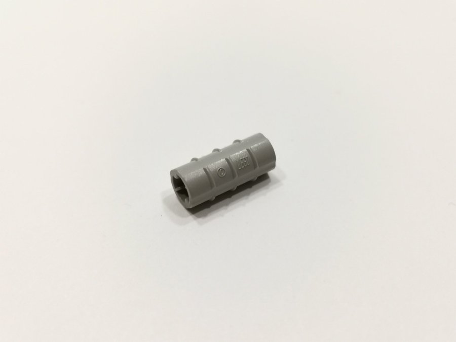 Lego - technic - axle connector - 2L - part 6538b - ljusgrå (old light gray)