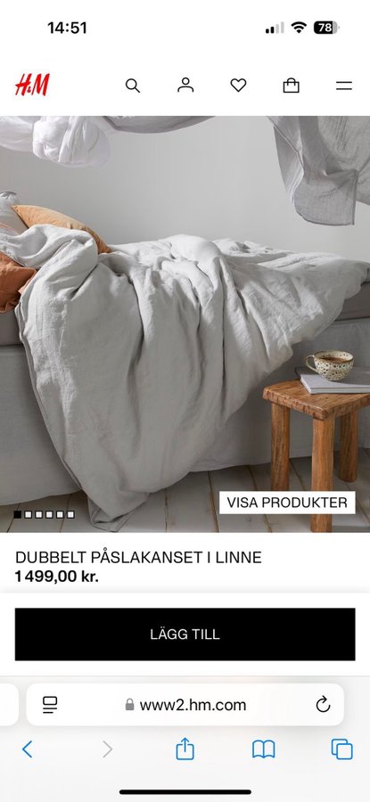 HM Dubbelt Påslakanset i Linne