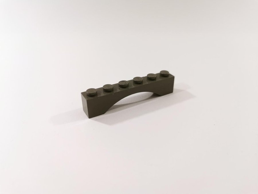 Lego - båge - arch - 1x6 - part 3455 - mörkgrå (old dark gray)