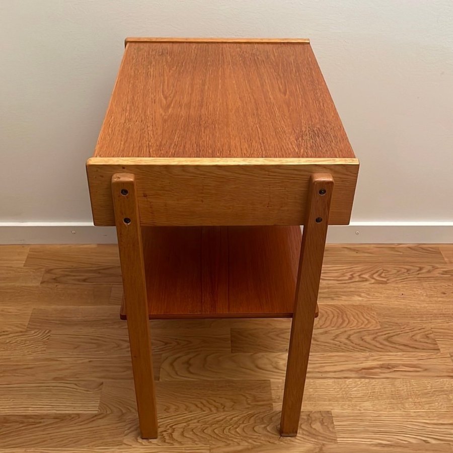 Vintage Teak Sängbord 1900-tal  Låda Tapet Vit Paradiset Josef Frank