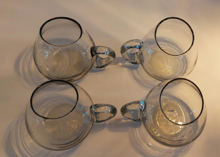 4st handblåsta ölglas