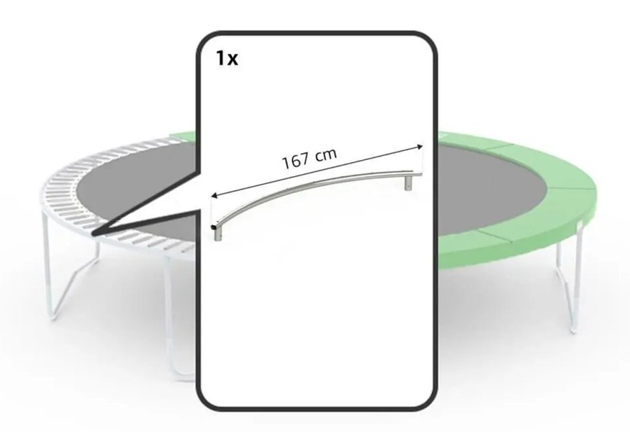 Reservdel studsmatta - Berg Favorit 430 cm - Nytt TOPRAIL WELDED 430 (167CM)