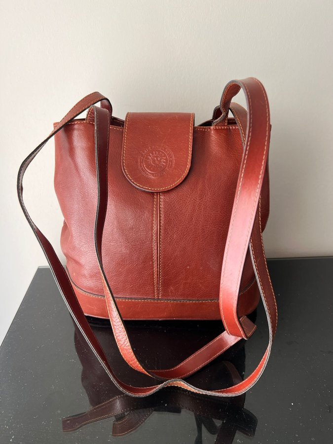 väska bag skinn läder skinnväska tote bag cognac