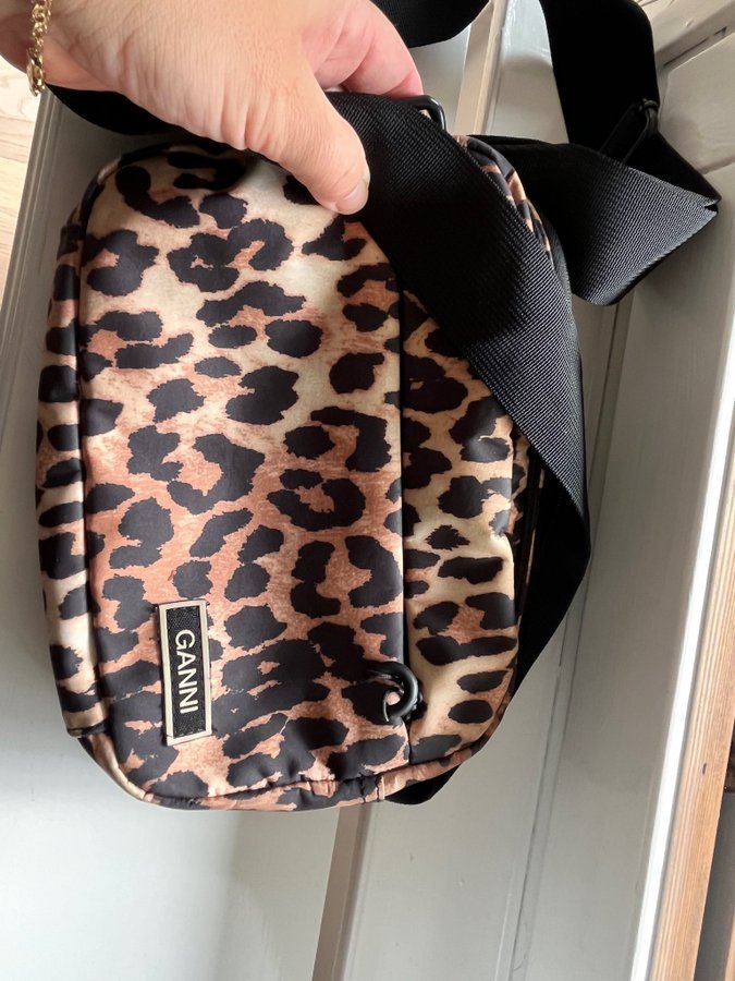 GANNI LEOPARD TECH FESTIVAL BAG