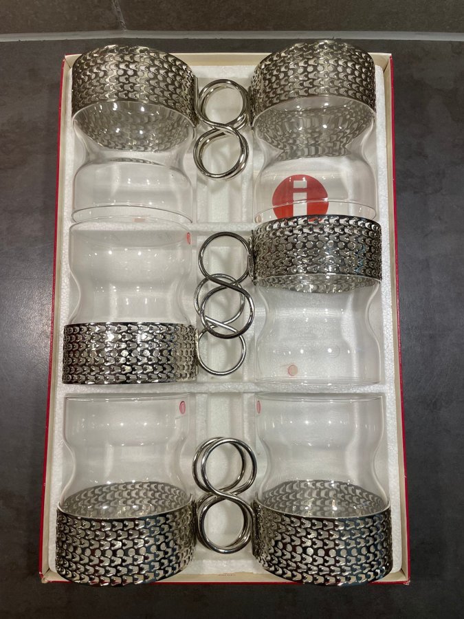 Iittala! Timo Sarpaneva! Tsaikka! 6 teglas / glögglas / Irish Whisky glas!