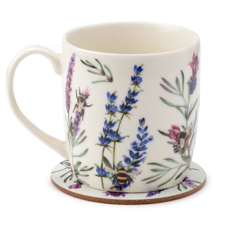 Mycket vacker natur nektar ängs blommor underlägg set Kaffe temugg porslin