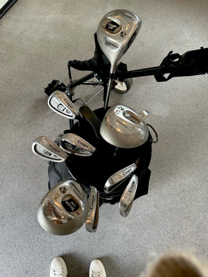 Cougar golfset med bag och vagn