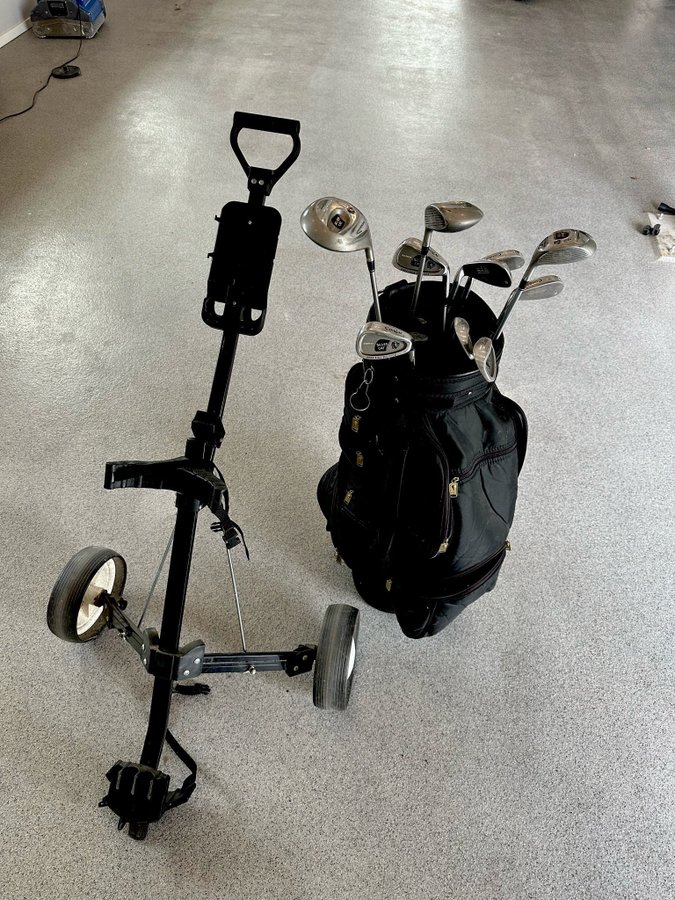 Cougar golfset med bag och vagn