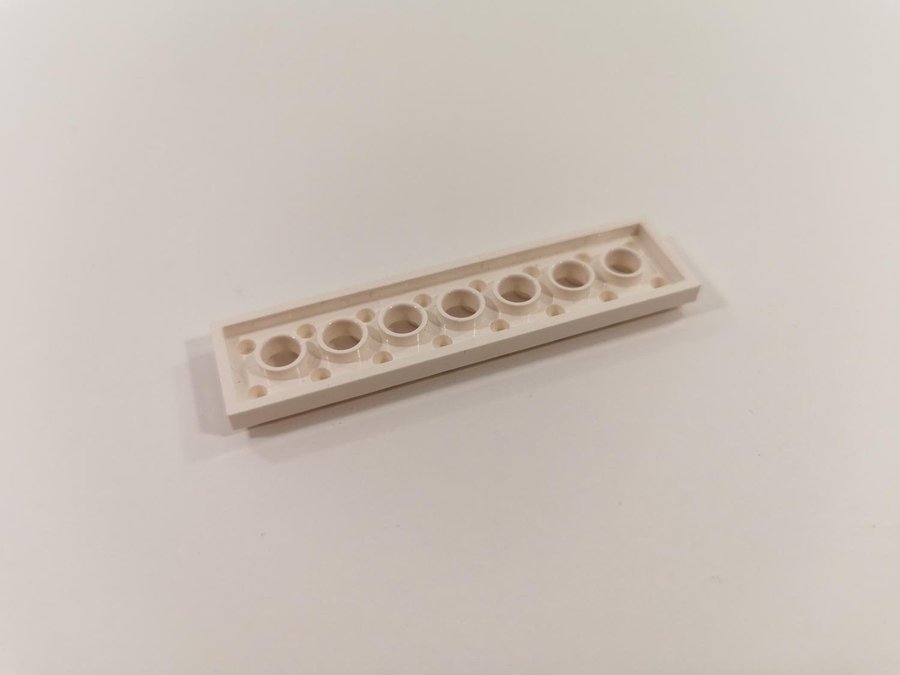 Lego - technic - plate med hål - 2x8 - part 3738 - vit