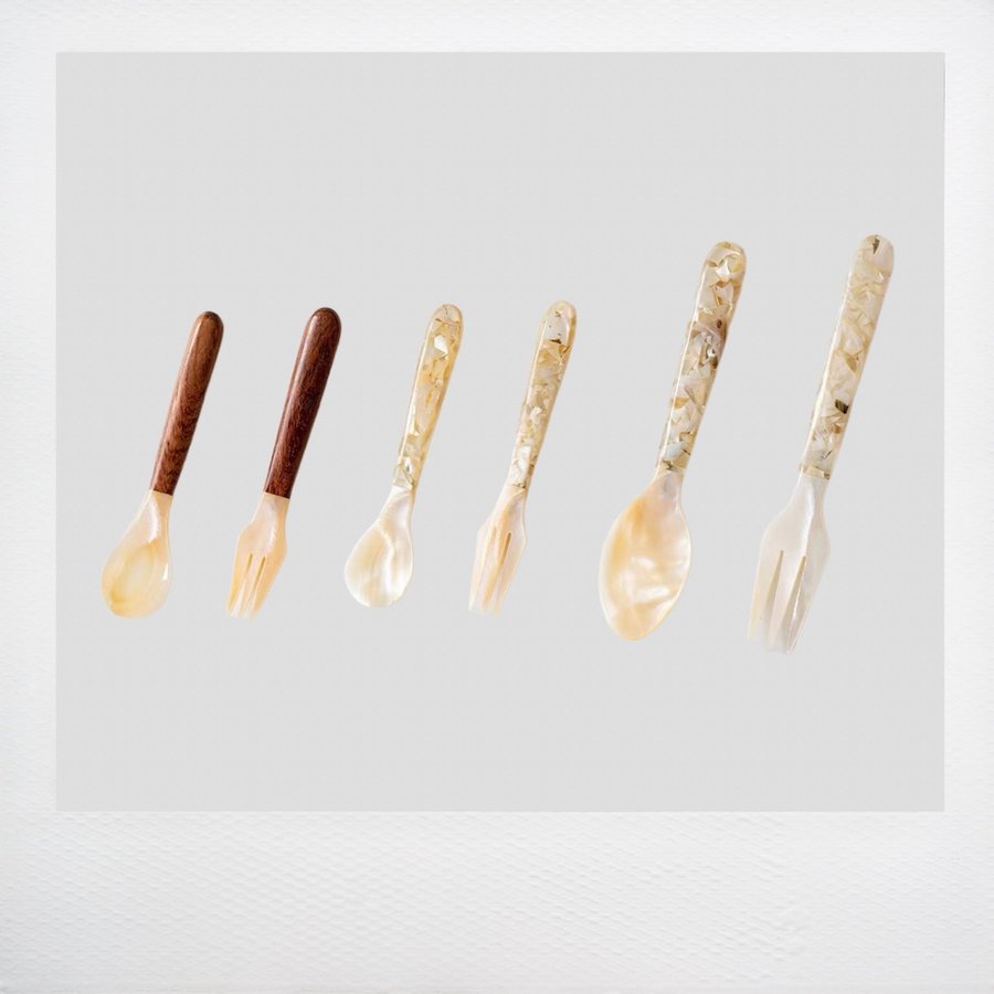 Cutlery - Natural Mother-of-Pearl 6 Pieces Cutlery Set |bestick|