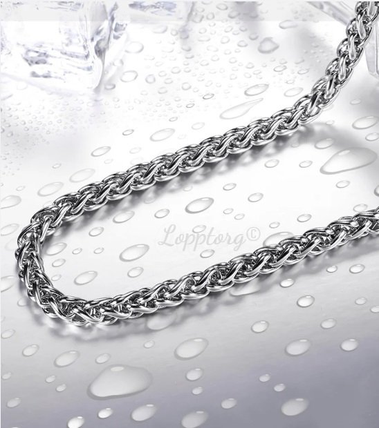 60cm 35mm kedja silver länk halsband titan kedjelänk pläterad pansar waterproof