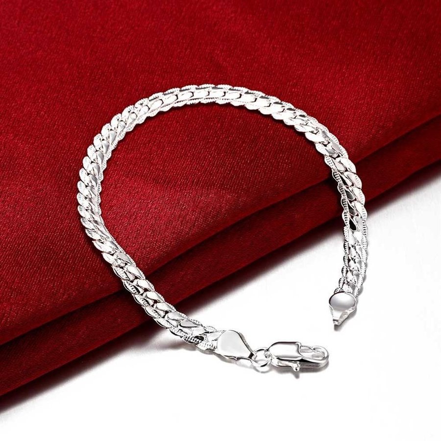 20, 5 sterling silver 925 stämpel silverpläterad armband stämplat länk pansar