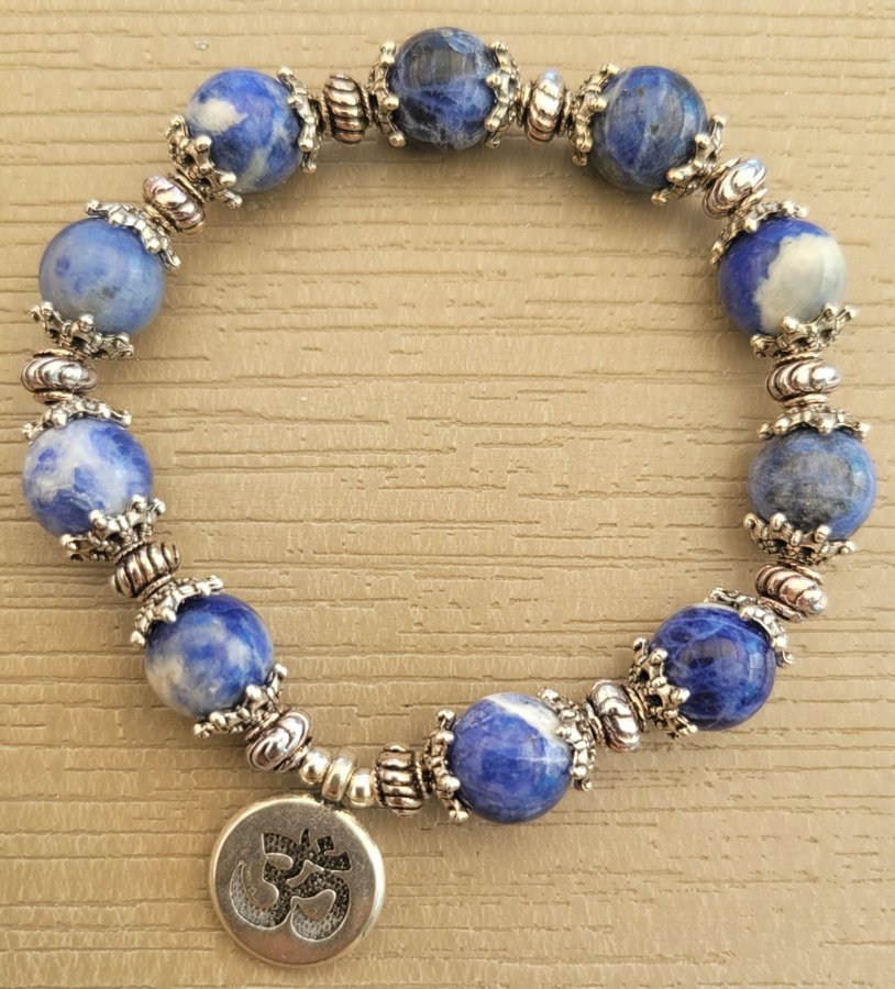 Armband halsband ängel kedja ädelsten sodalit/sodalite 19 cm