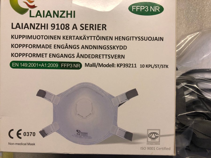 FILTRERANDE HALVMASK FFP3 LAIANZHI , 10 Styck