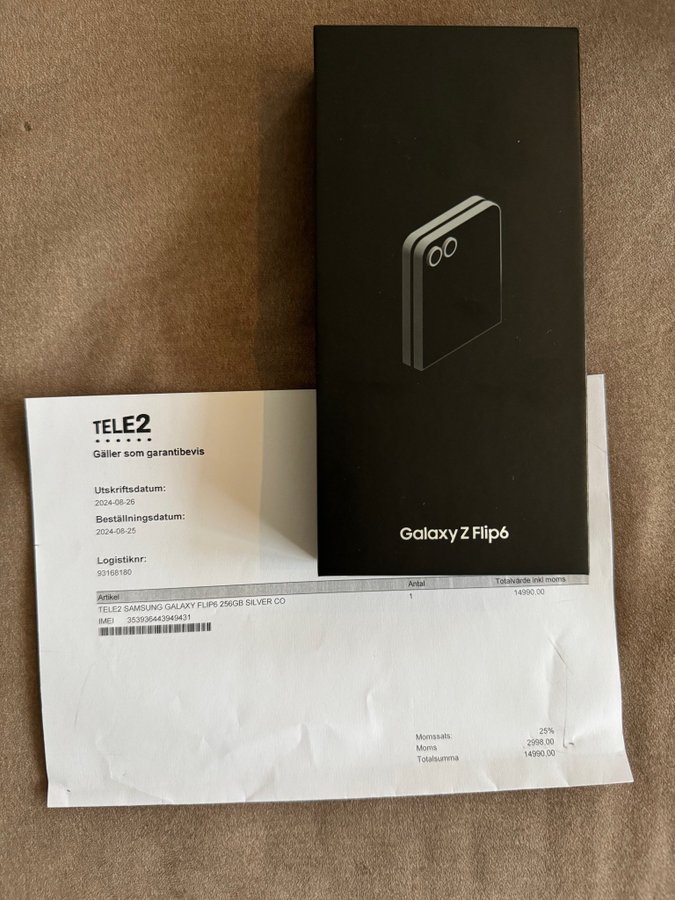 Ny Samsung Galaxy Z Flip6 256GB Silver