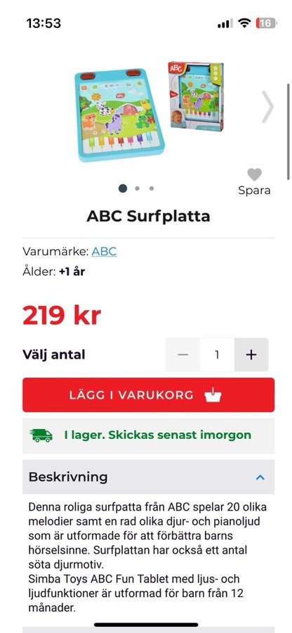 ABC surfplatta Nyskick