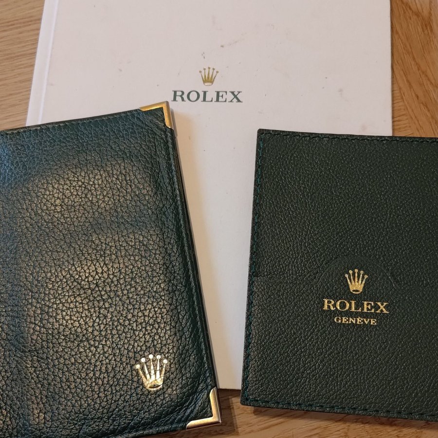 Rolex plånbok, dokument och korthållare