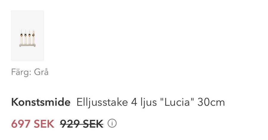 Konstsmide Elljusstake 4 ljus "Lucia" 30cm