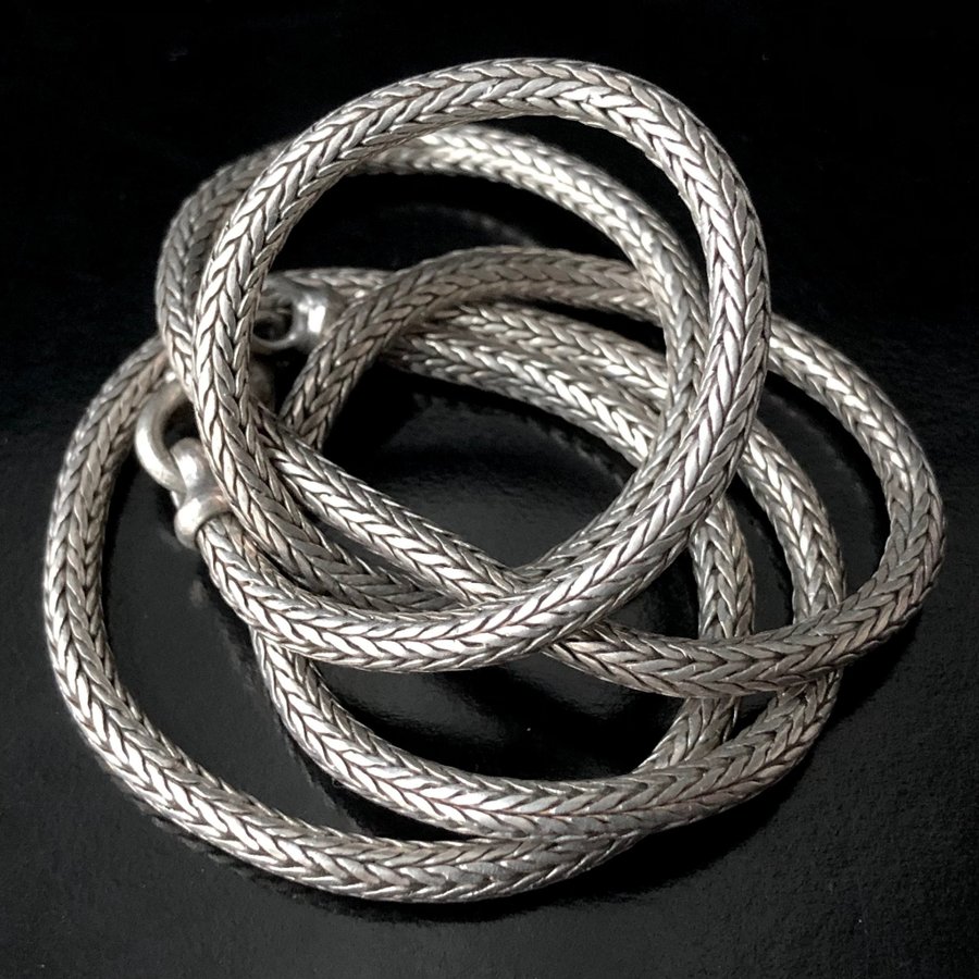 Lång 830 silver ormlänk halsband