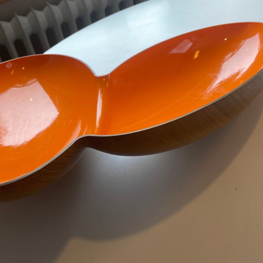 Skal/fat /orange vintage hard plast (polystyren) serveringsfat