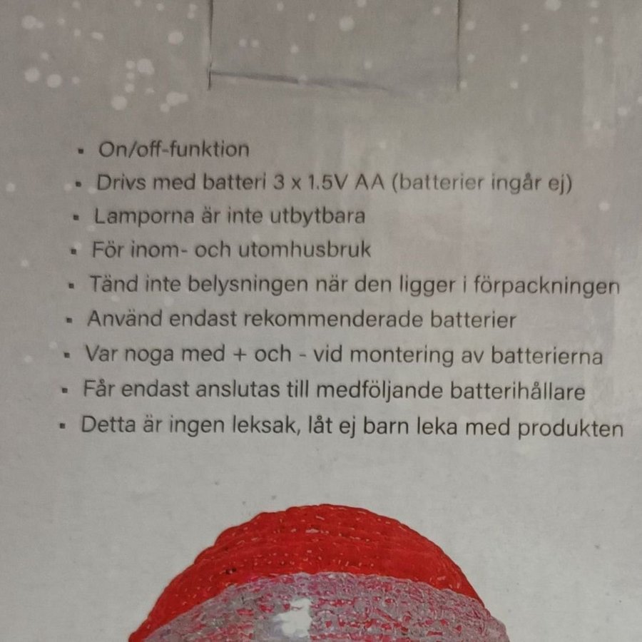 Ljuslykta Snögubbe med LED-lampor