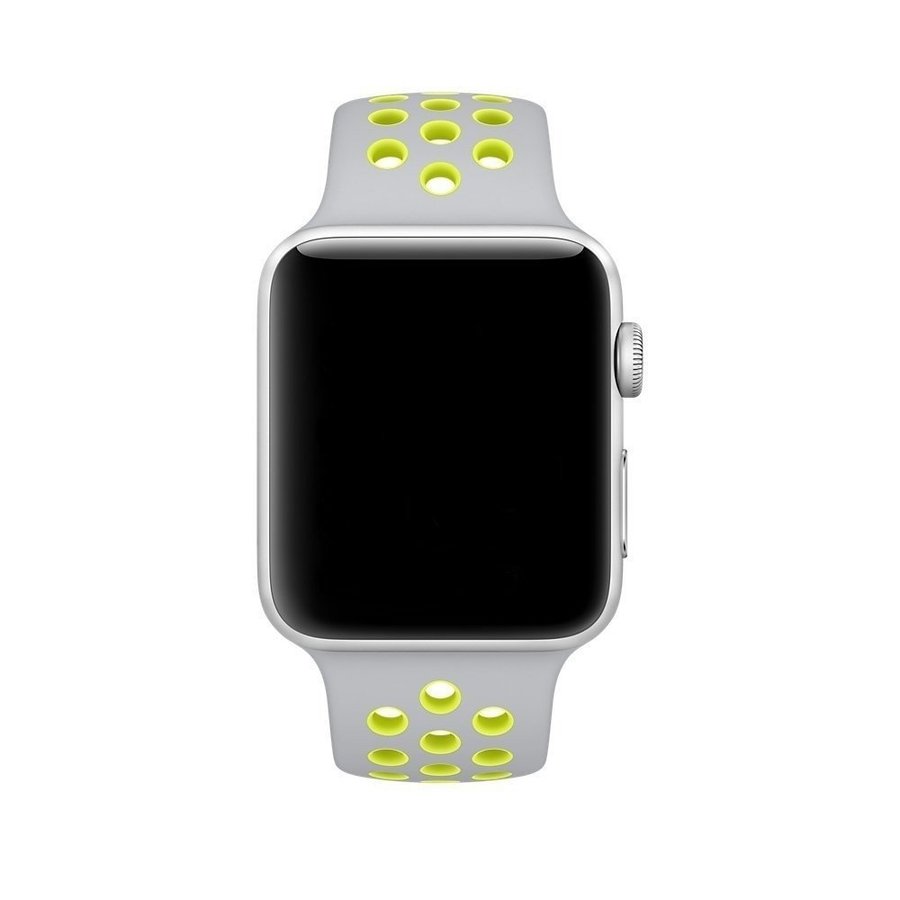 Sportband 42/44/45/49mm (S/M) Apple Watch Armband - LJUSGRÅ / NEONGUL