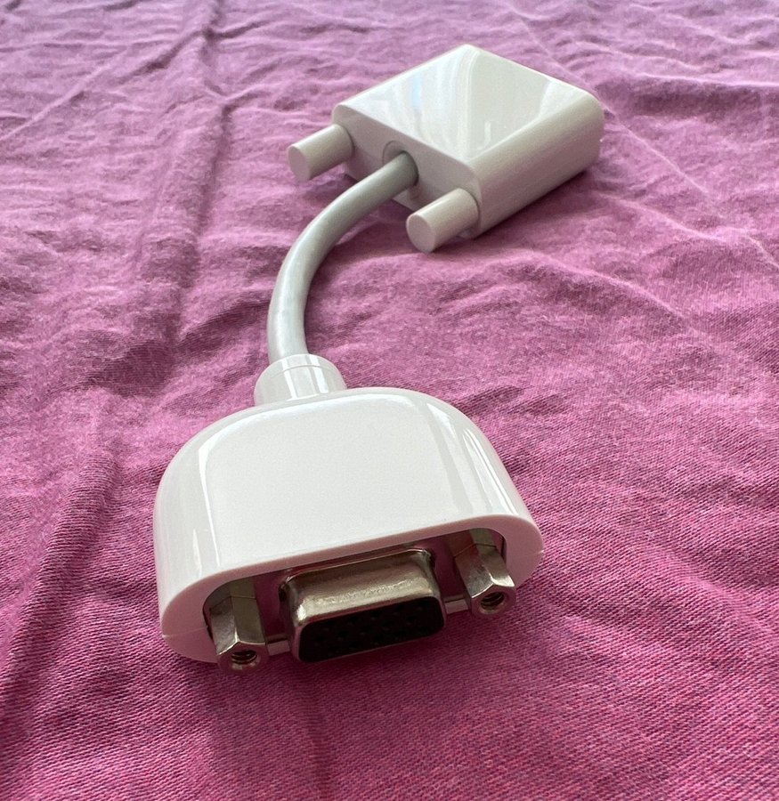 Apple DVI hane till VGA hona adapter kabel, original i prima skick