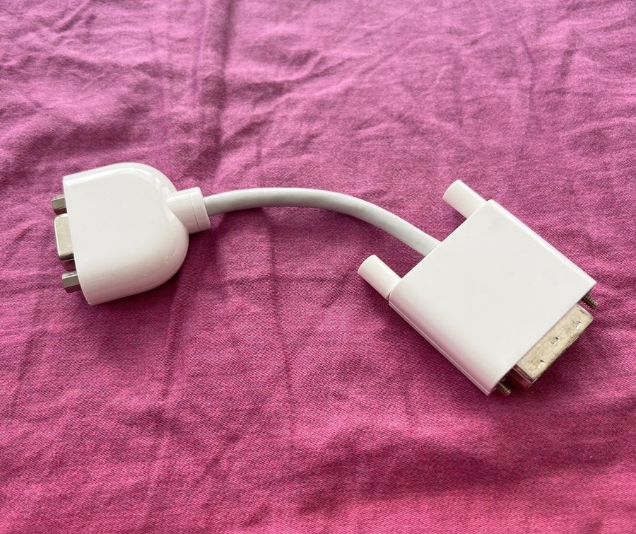 Apple DVI hane till VGA hona adapter kabel, original i prima skick