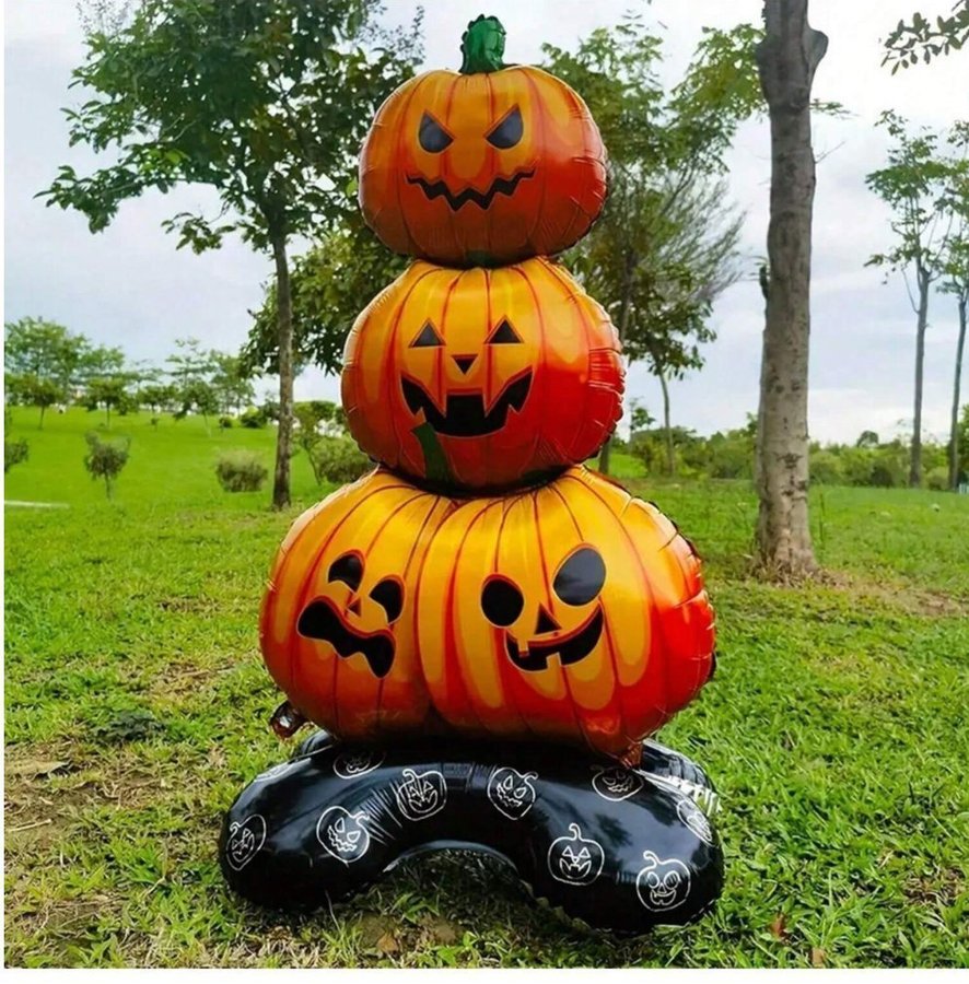 1 STOR Halloween Pumpa Ballong Folie Nya oöppnad Dekoration - återanvändbar