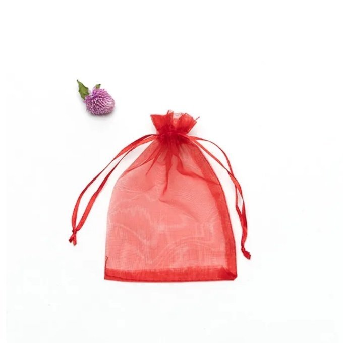 9x7cm Smyckespåse presentpåse smycken förpackning födelsedag gåva jul organza