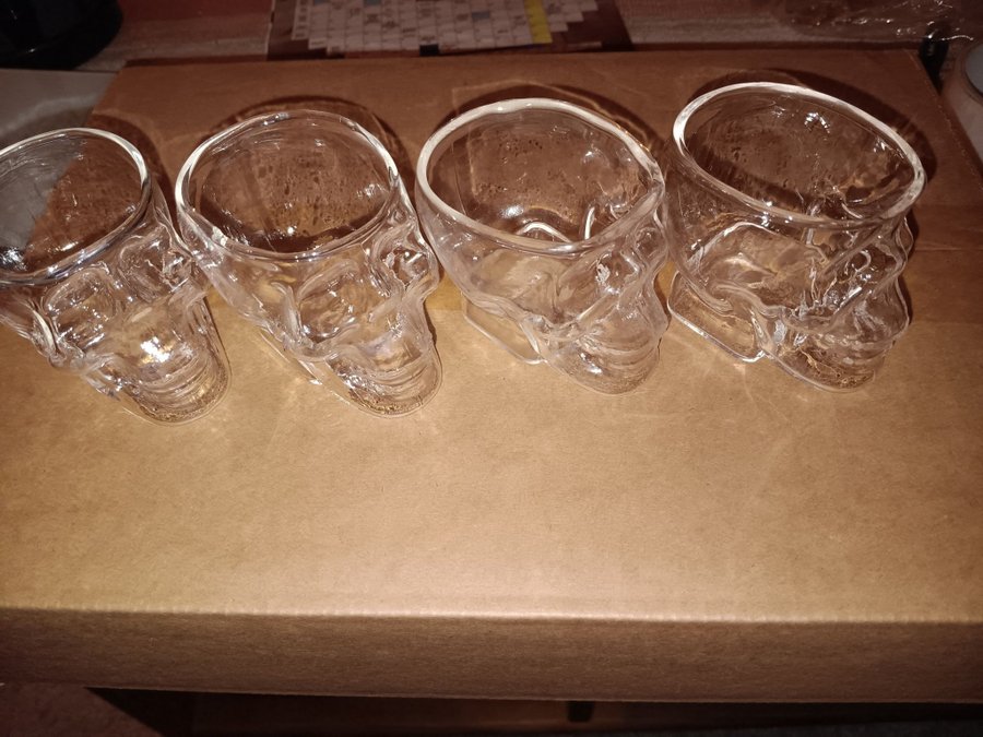 4 st Skalle Shotsglas