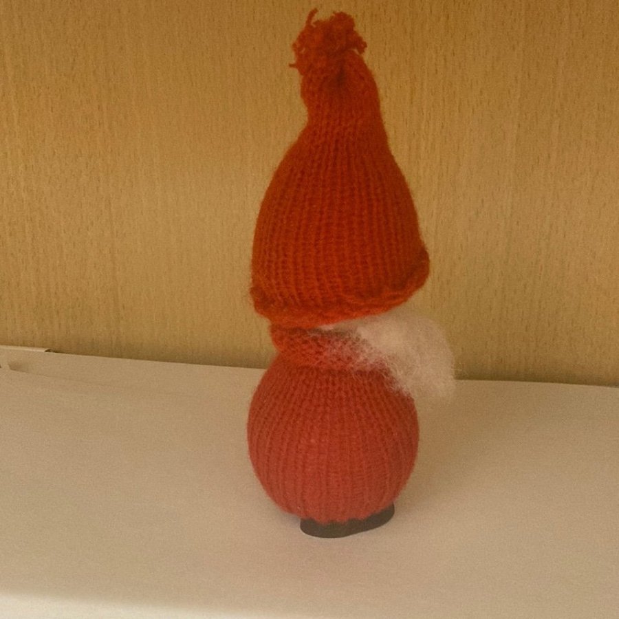 Retro vintage trätomte tomte i trä med lykta 14 cm cm