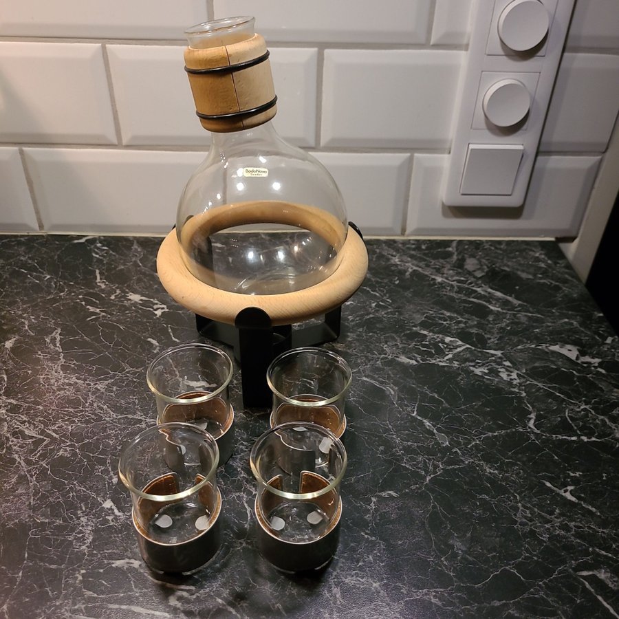 GLÖGGKANNA, Kanna Glögg med Värmeställ Smide / BODA NOVA Glöggryta med 4 glas