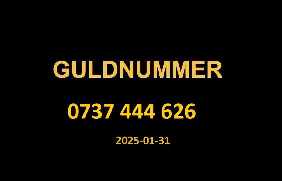 0737 444 626 GULDNUMMER mobilnummer telefonnummer kontantkort nummer guld