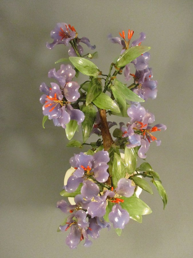 Beijing glas bonsai träd glas blommor, 1900-tal, Kina