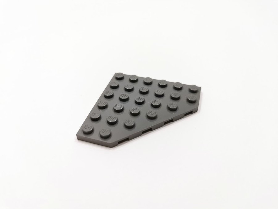 Lego - wedge - vinge - plate - 6x6 - part 6106 - mörkgrå (bluish)