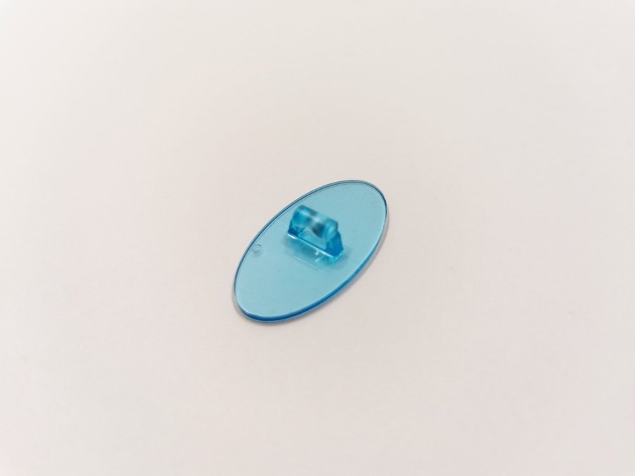 Lego - tillbehör - sköld - oval - part 92747 - ljusblå (trans light blue