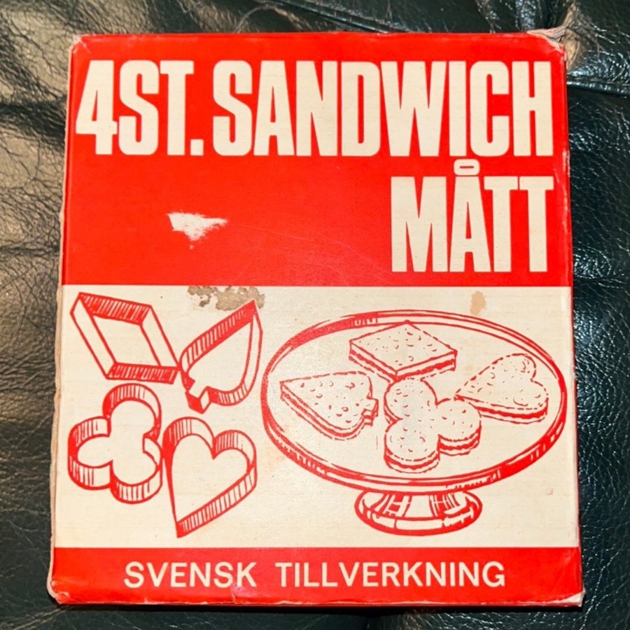 4 Sandwich Spelkort Hjärter Spader Ruter Klöver KAKMÅTT Pepparkaka Sv.Tillv.